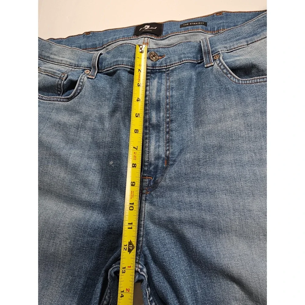 7 for all mankind Men's Sz 46 The Straight DXL Pacific Blue Jeans - Picture 6 of 14